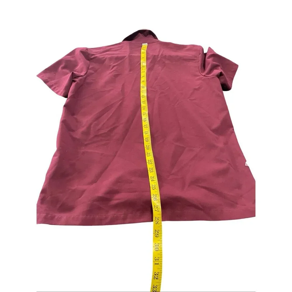 FIGS Technical Collection Mens Red Zip Pocket Techwear Polo Scrub Top Size Small - Picture 6 of 8